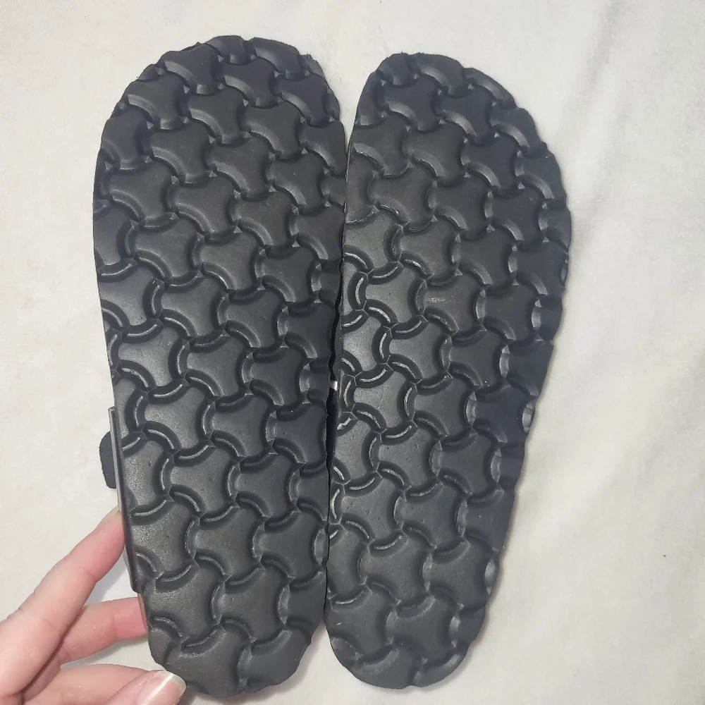 Biostep Women's Sandals Size‎ 6.5 Black Leather Uppers Made In Spain